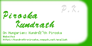 piroska kundrath business card